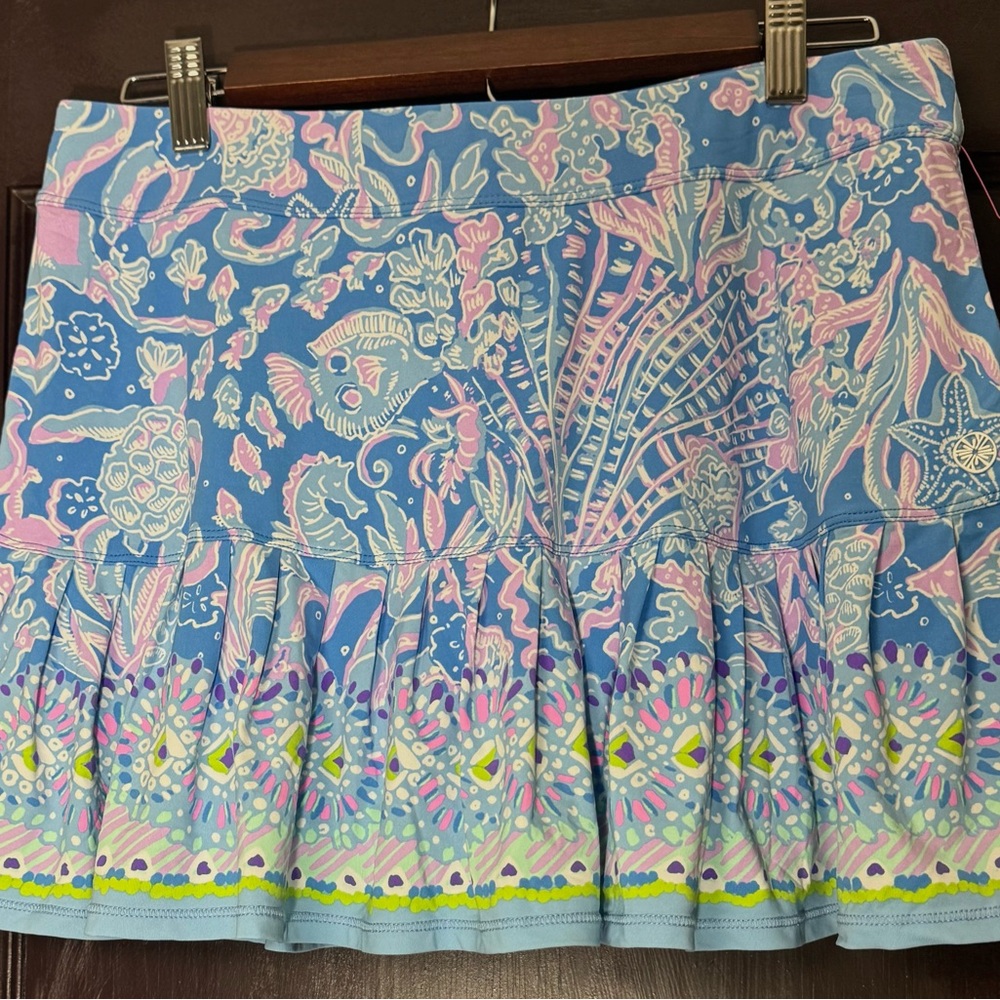 Lilly Pulitzer Boca Blue Sea What I See Athletic Mini Skirt